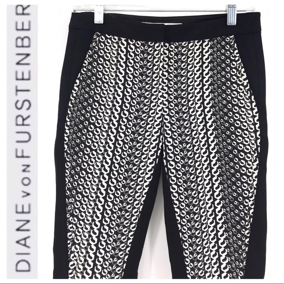 💕SALE💕 DVF Black White Addy Skinny Pants - Picture 3 of 8